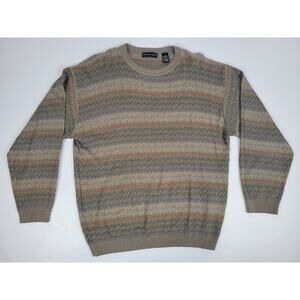 Vintage Northern Isles Mens XL Brown Crewneck Pullover Grandpa‎ Knit Sweater